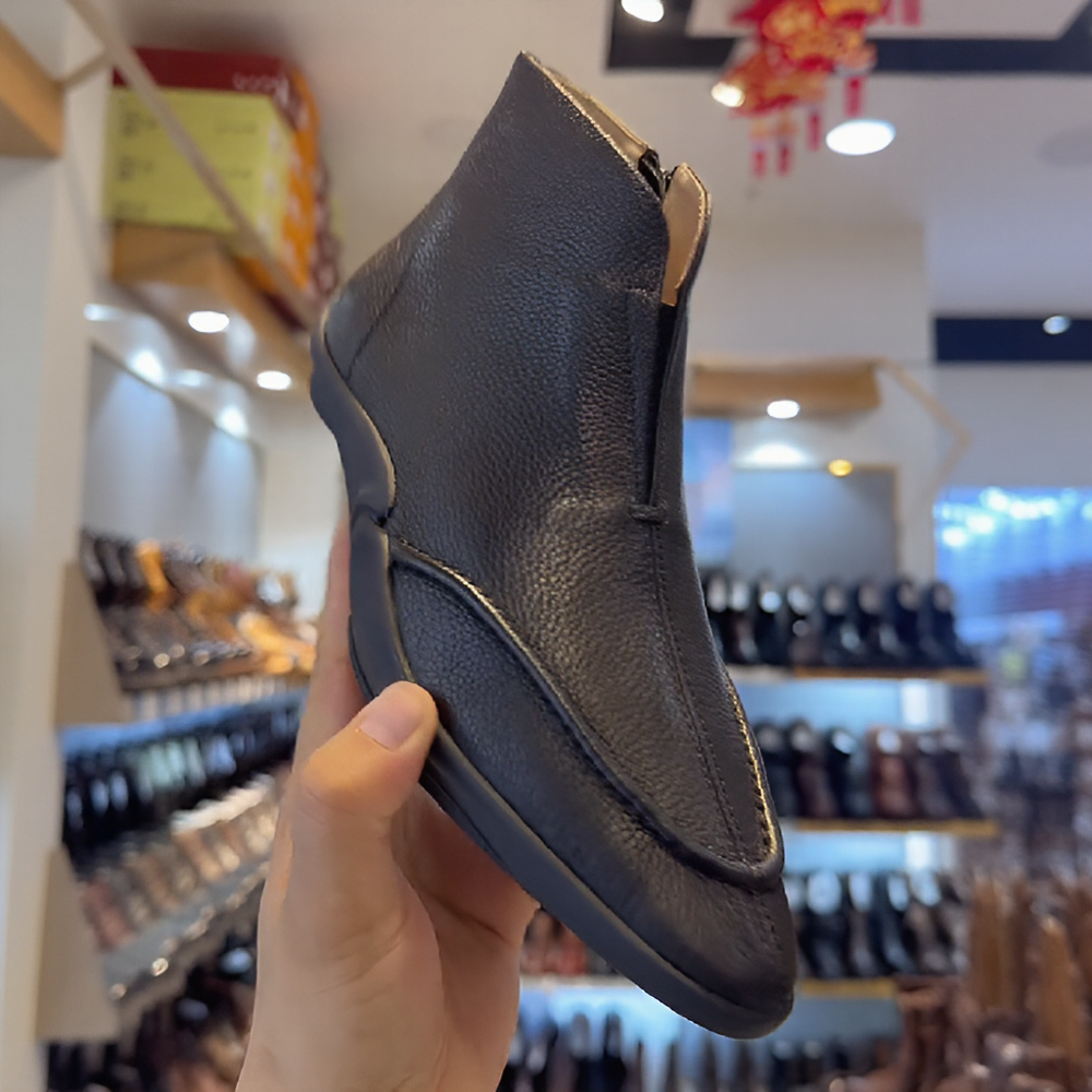 Simple leather retro versatile boots