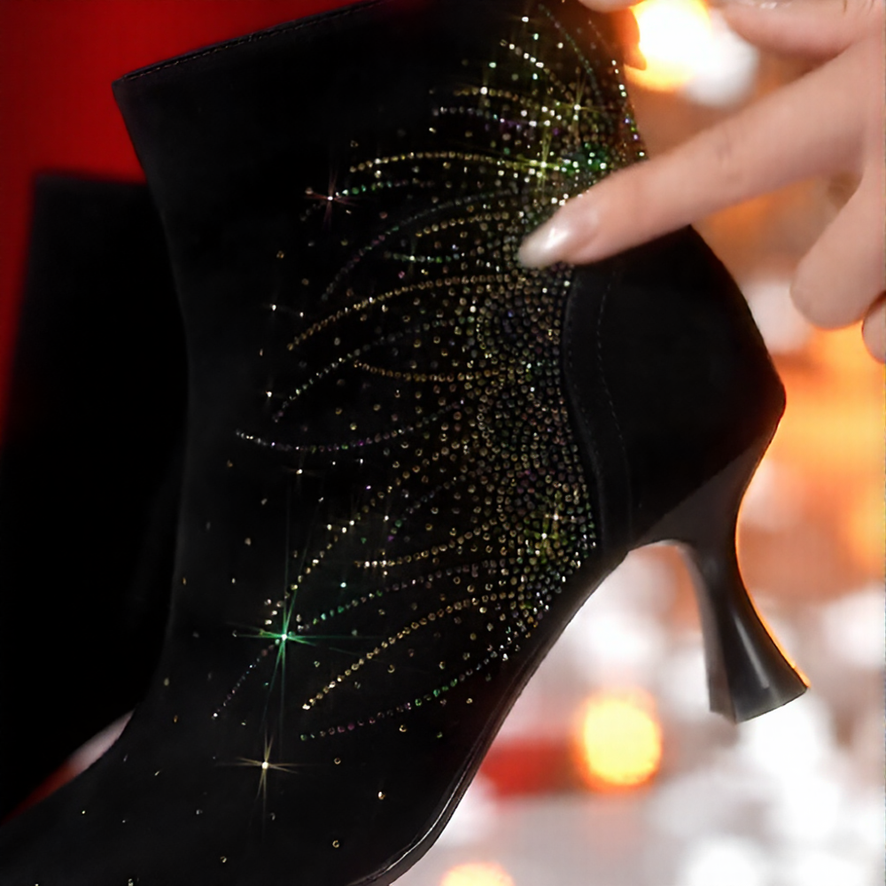 Suede Gorgeous Rhinestone Elegant Boots