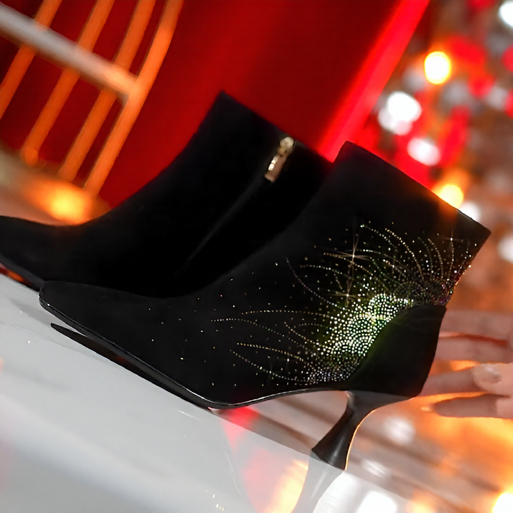 Suede Gorgeous Rhinestone Elegant Boots