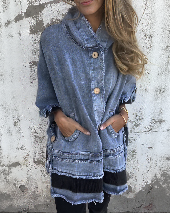 Shawl denim top