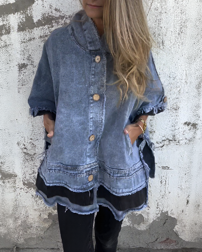 Shawl denim top