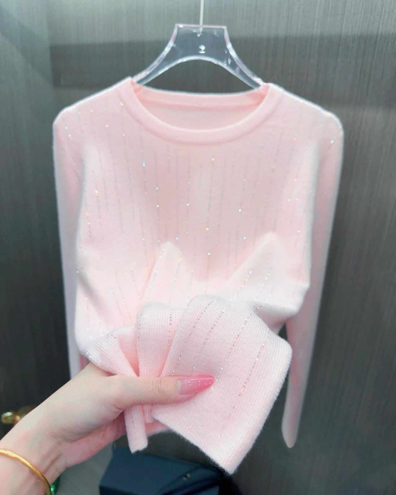 Thin rhinestone sweater