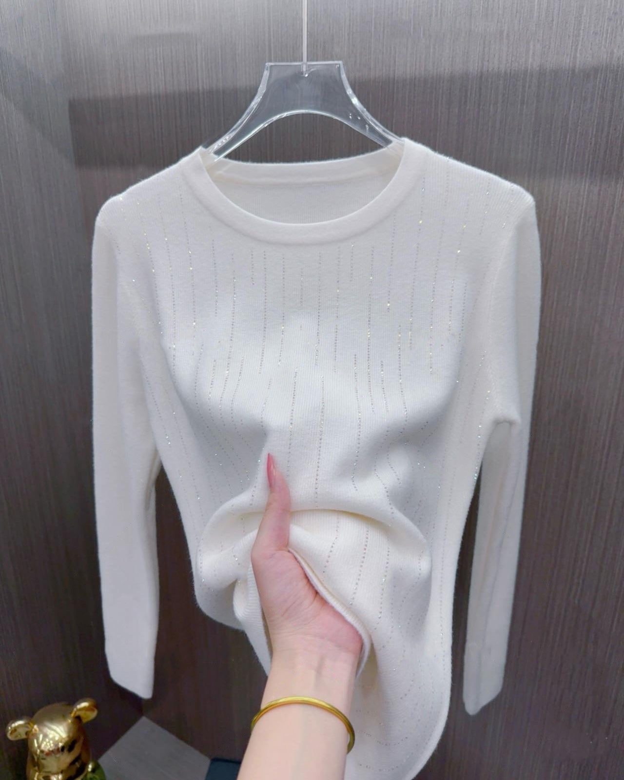 Thin rhinestone sweater