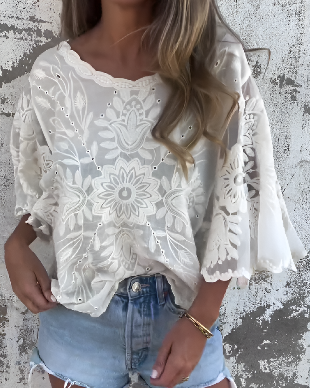 Lace Mesh Cape Top