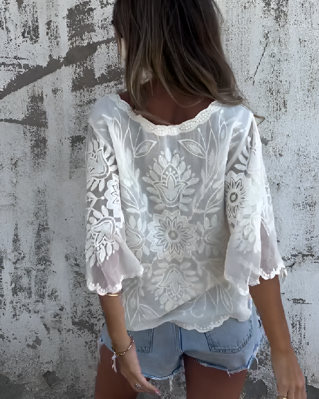 Lace Mesh Cape Top