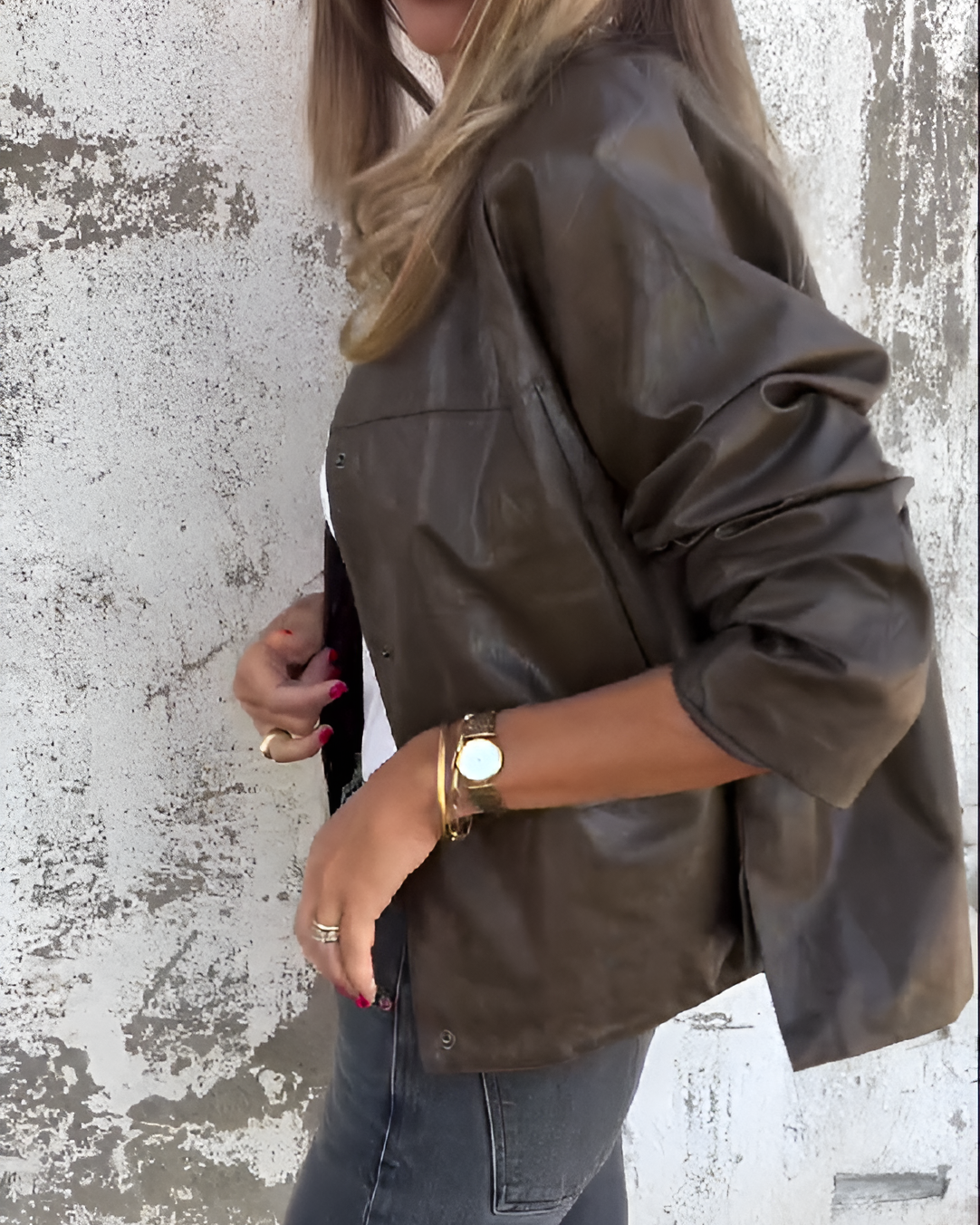 Simple leather jacket