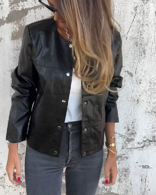 Simple leather jacket