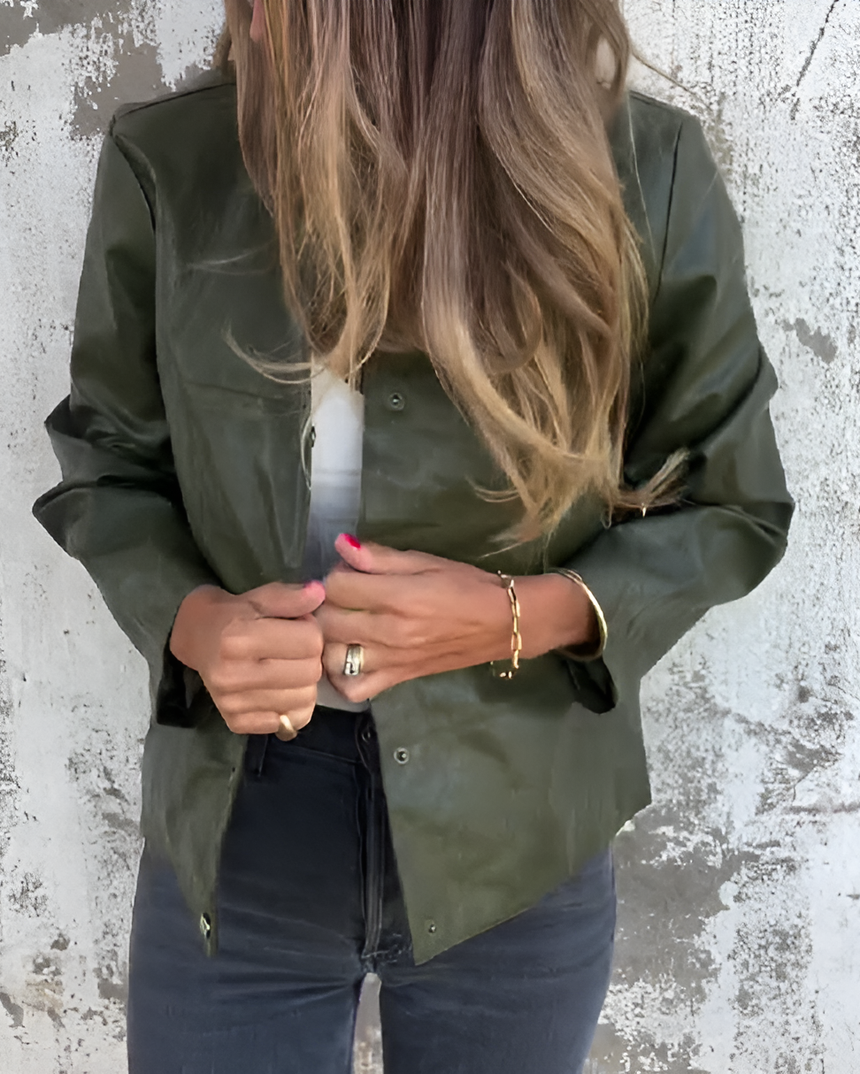 Simple leather jacket