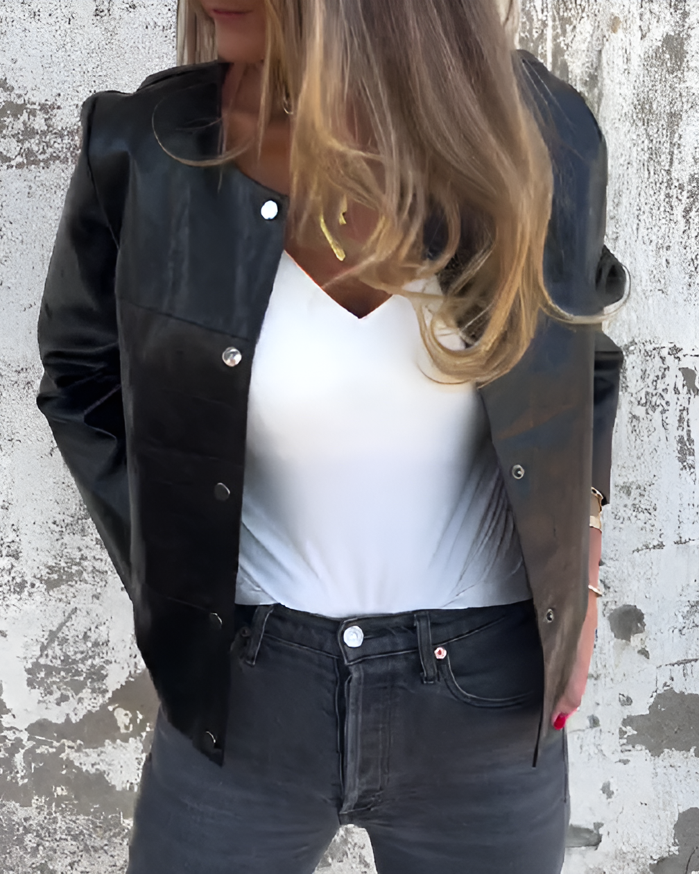 Simple leather jacket