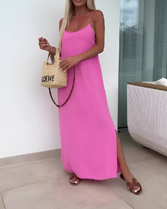 Solid color simple summer Maxi dress