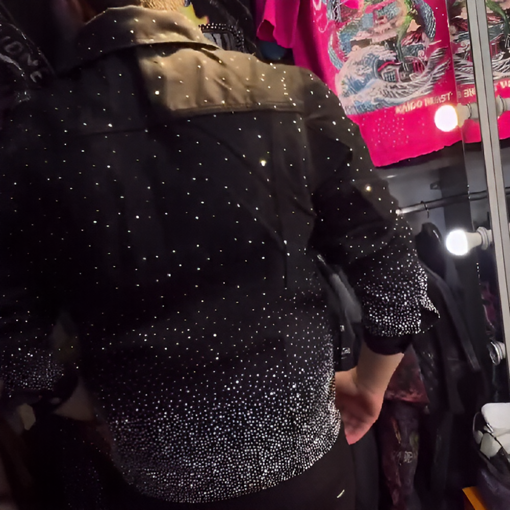 Gorgeous Gradient Rhinestone Thin Jacket