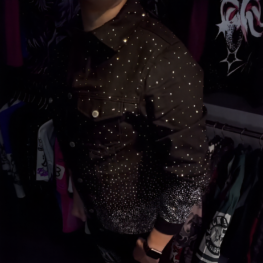 Gorgeous Gradient Rhinestone Thin Jacket