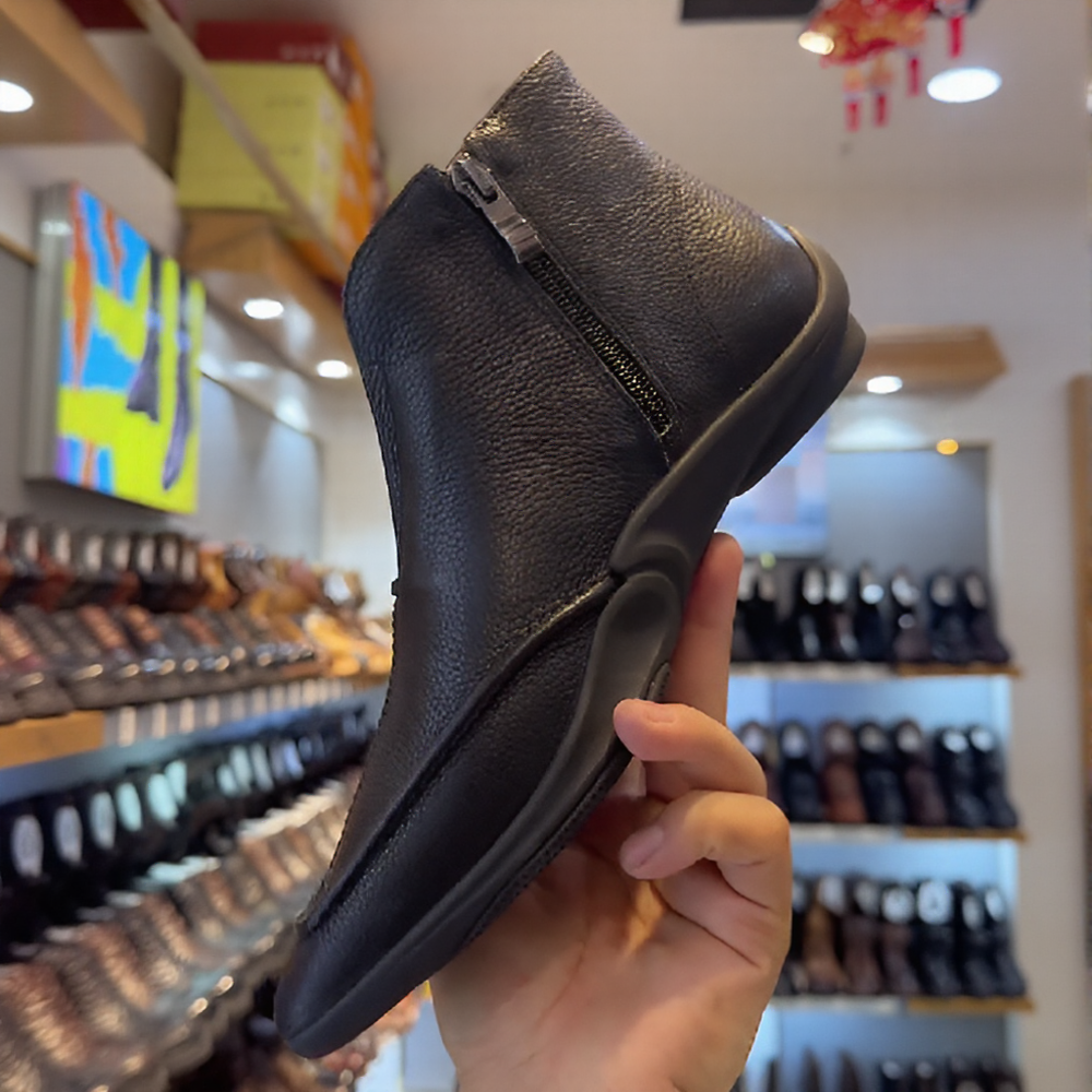 Simple leather retro versatile boots
