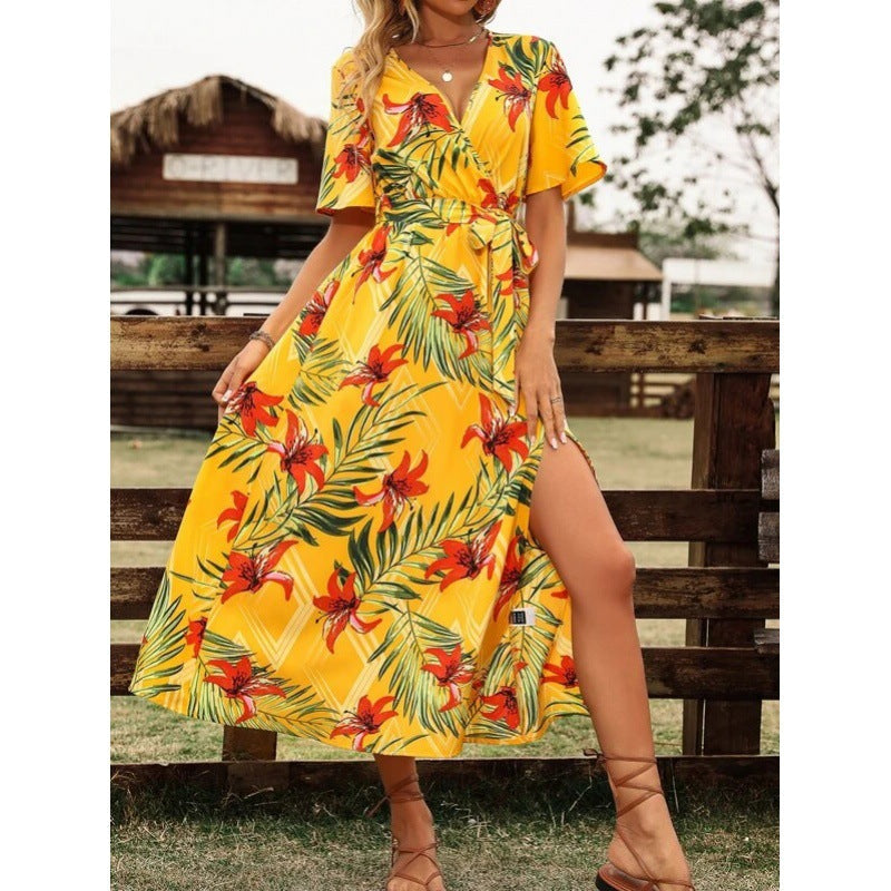 Summer Slit Printed Dress